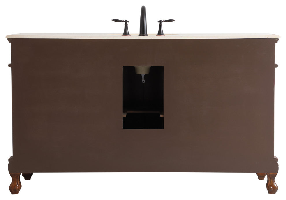 60" Single Bathroom Vanity, Teak