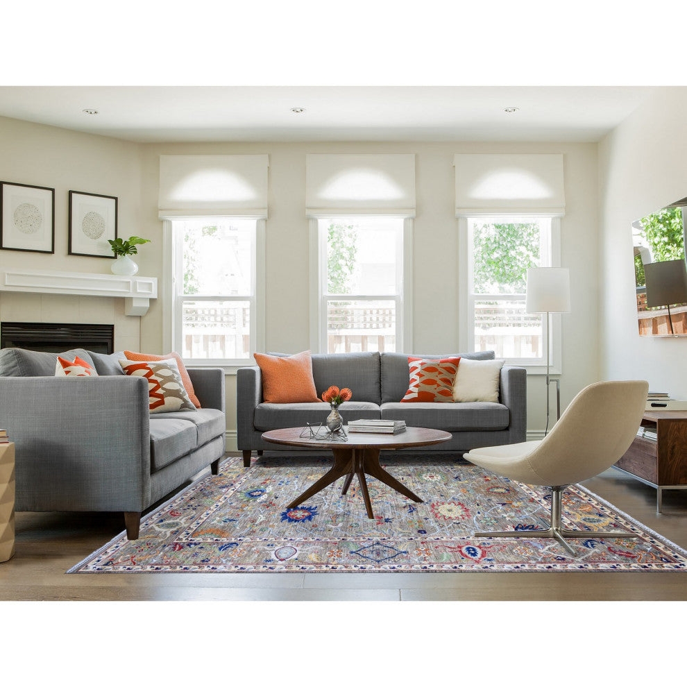 Dolphin Gray Hand Knotted Wool Aryana With Ziegler Mahal Oriental Rug 8'2"x9'9"