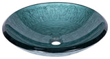 Eden Bath EB_GS03 Teal Glass Bathroom Vessel Sink with Embossed Pattern