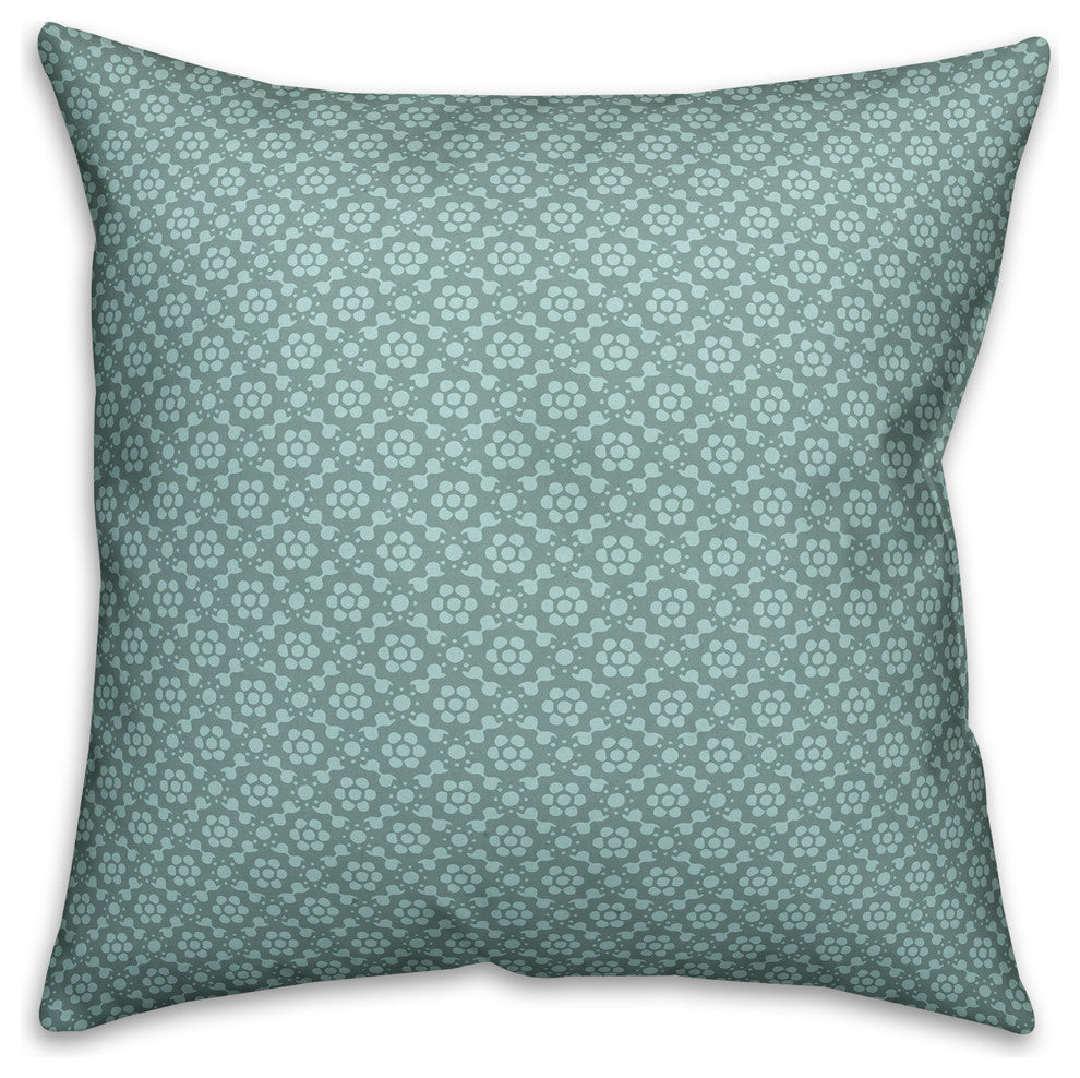 Blue Floral Pattern Throw Pillow Cover, 20"x20"