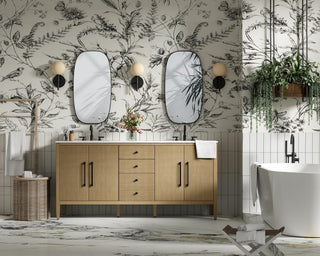 Home Living 72" Double Bathroom Vanity, Linen Oak