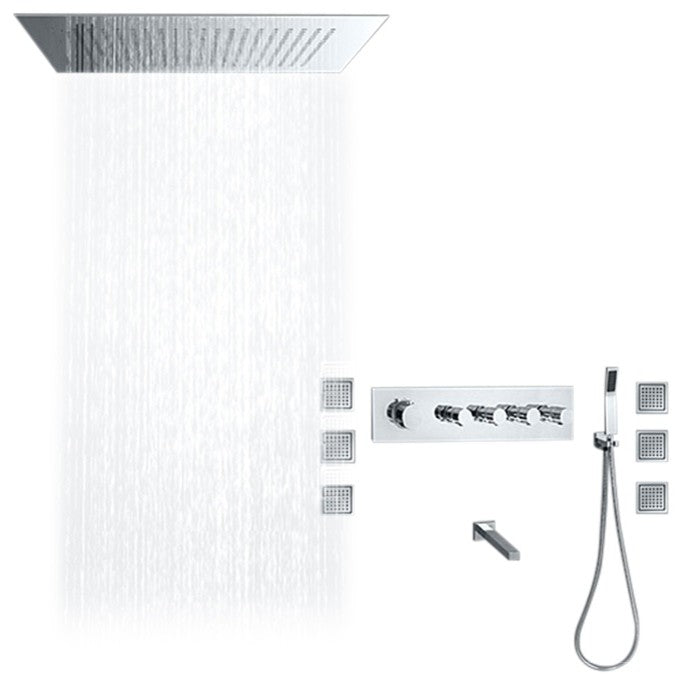 Fontana Thermostatic Copper Wall Mounted Shower Set With Body Spray Jets