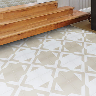 Tantan Handmade Cement Tile, Tan/White, Sample