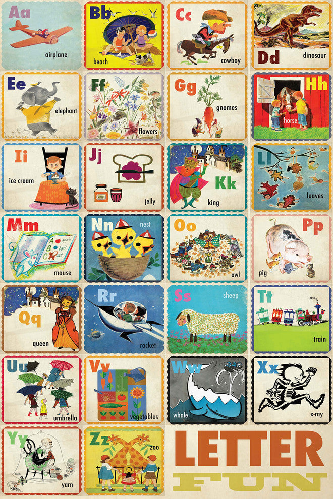 "Letter Fun" Painting Print on Canvas by Curtis