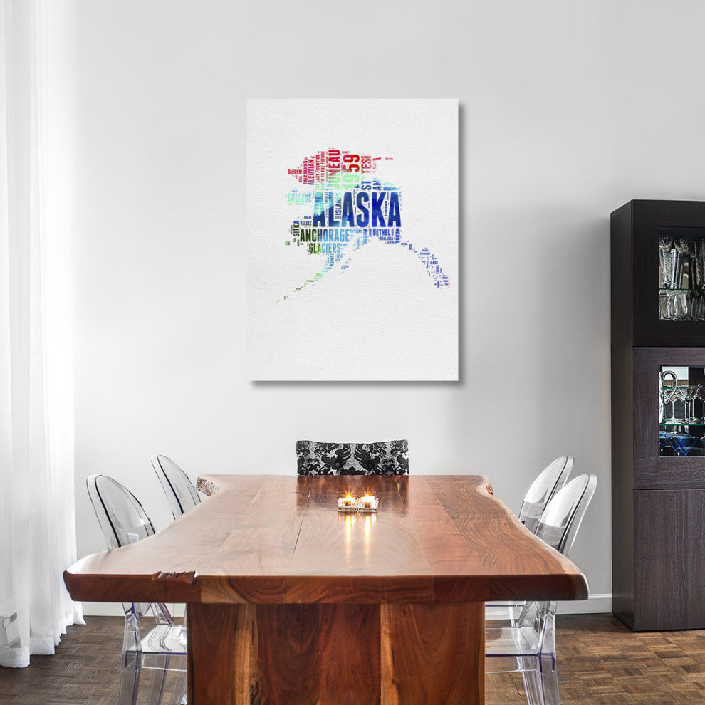 "Alaska Watercolor Word Cloud" Fine Art Print