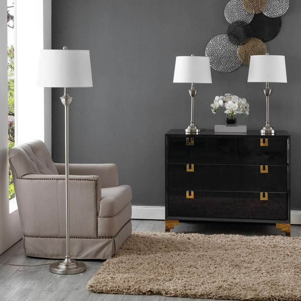 Safavieh Peltier Floor And Table Lamp, Nickle