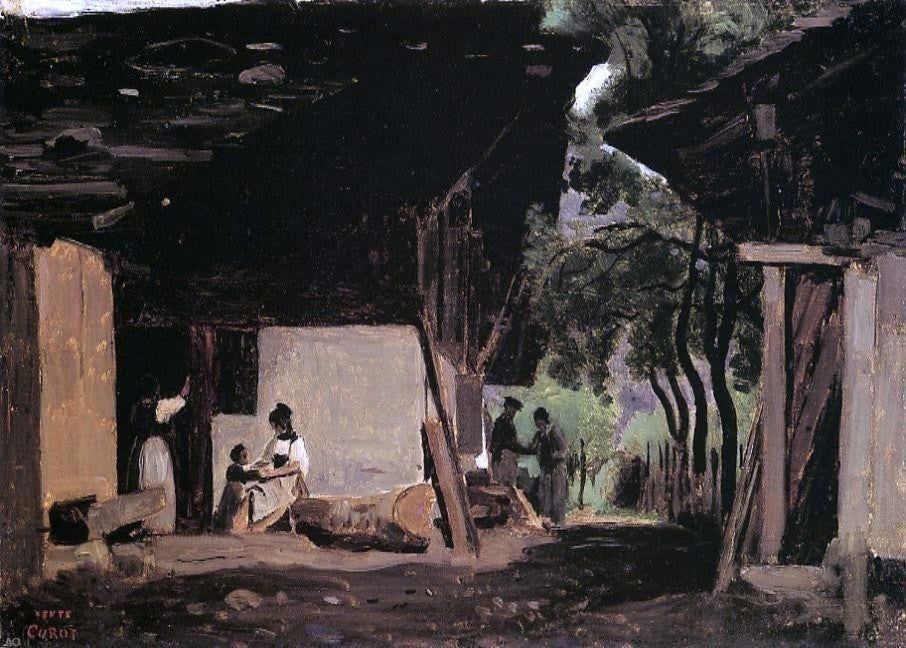 Jean-Baptiste-Camille Corot Entrance to a Chalet Wrapped Canvas