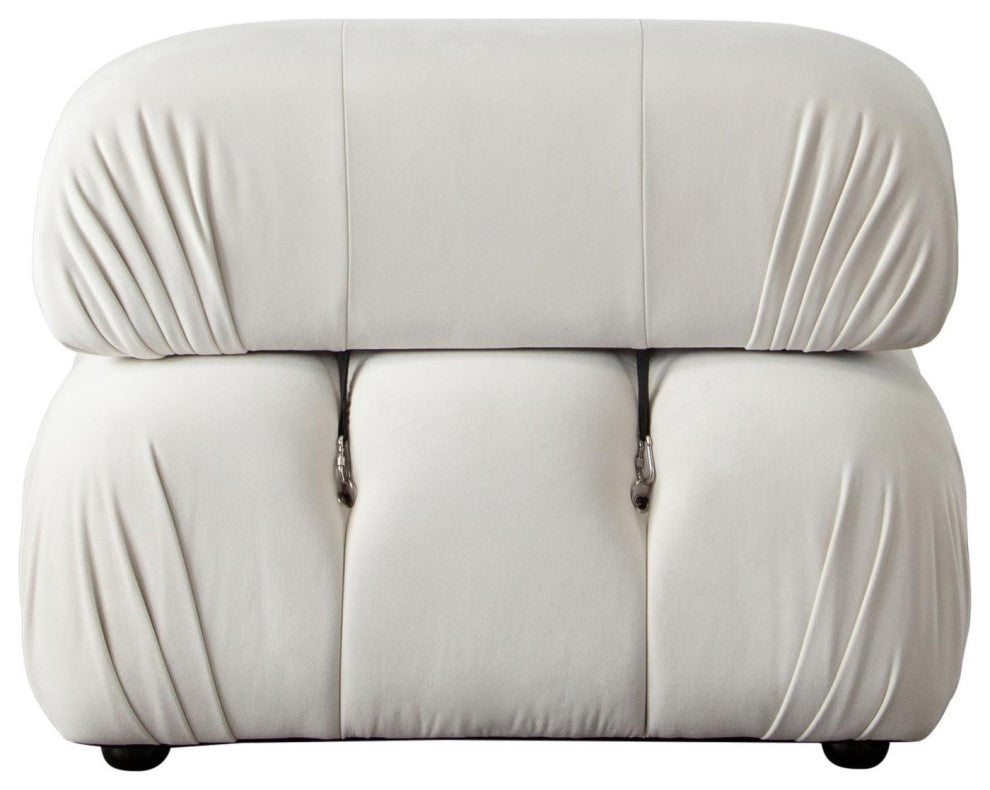 Paloma Armless Chair in Light Cream Velvet