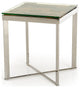 HomeRoots 22" Mosaic Wood Steel and Glass End Table