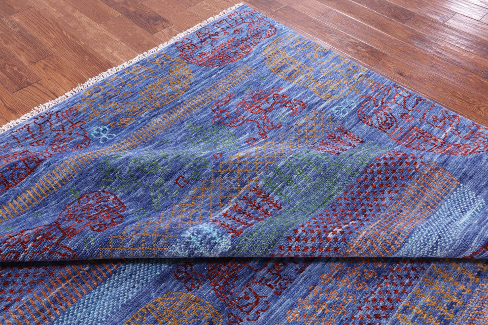 Handmade Persian Gabbeh Elephant Design Wool Rug 8' 2" X 10' 2" - Q13612