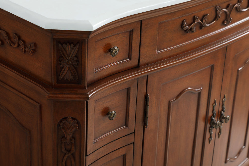 Bathroom Vanity, Teak, 42", Single Sink