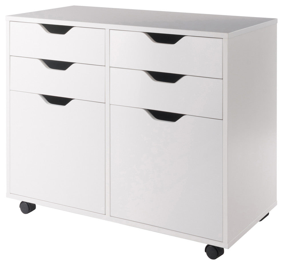 Halifax 2 Section Mobile Storage Cabinet, White
