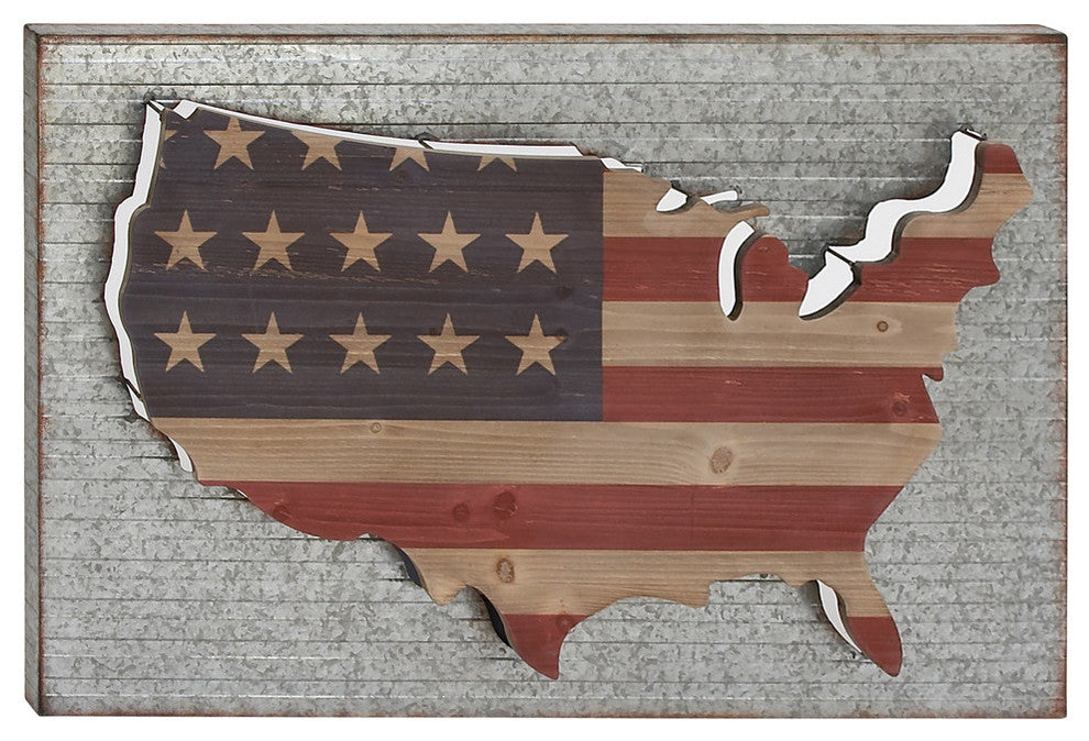 "Land of Liberty" Metal and Wood Wall Sign