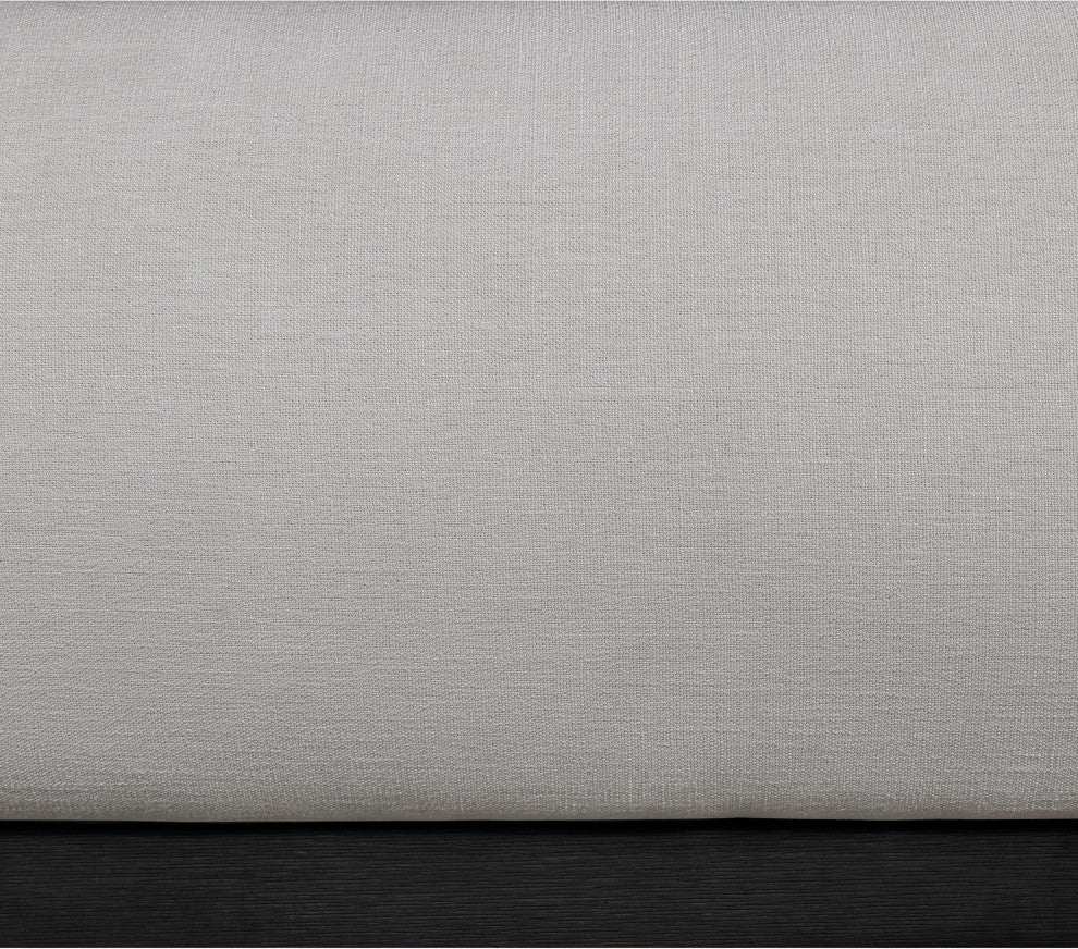 Vaughn Bed, Gray, Twin, Chenille Fabric, Black Finish