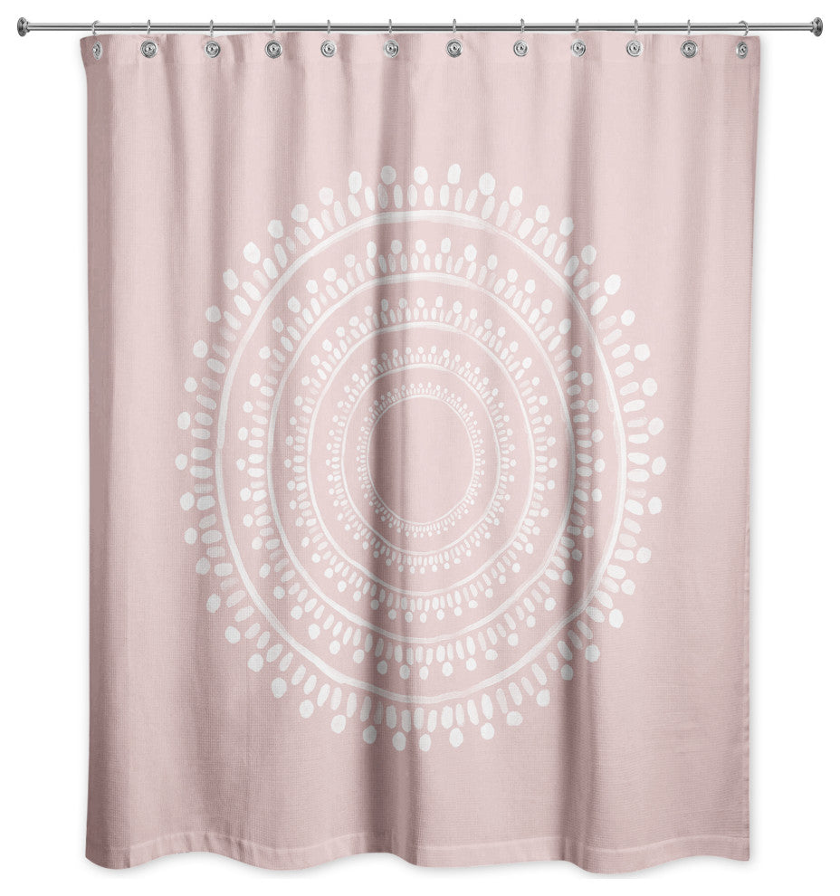 Centered Pink Boho Circle 71x74 Shower Curtain