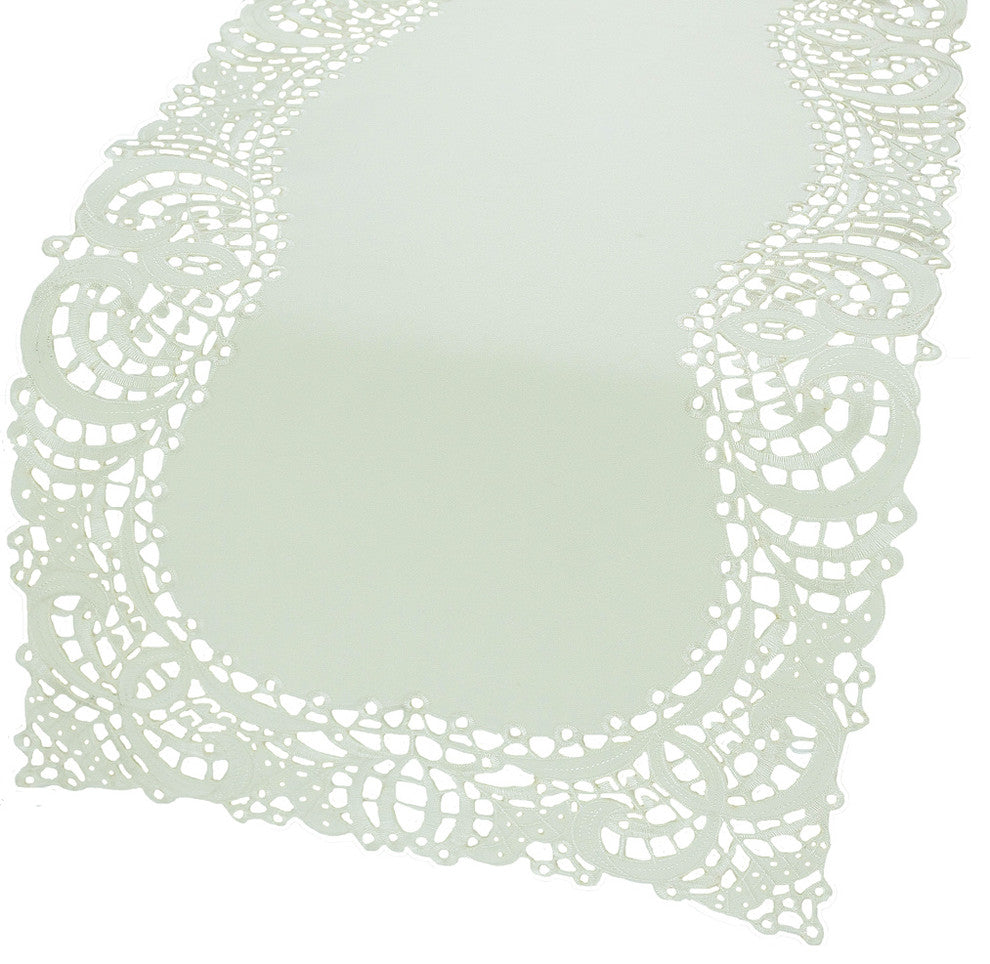 Dainty Lace Table Runner 16"x34" , Ivory