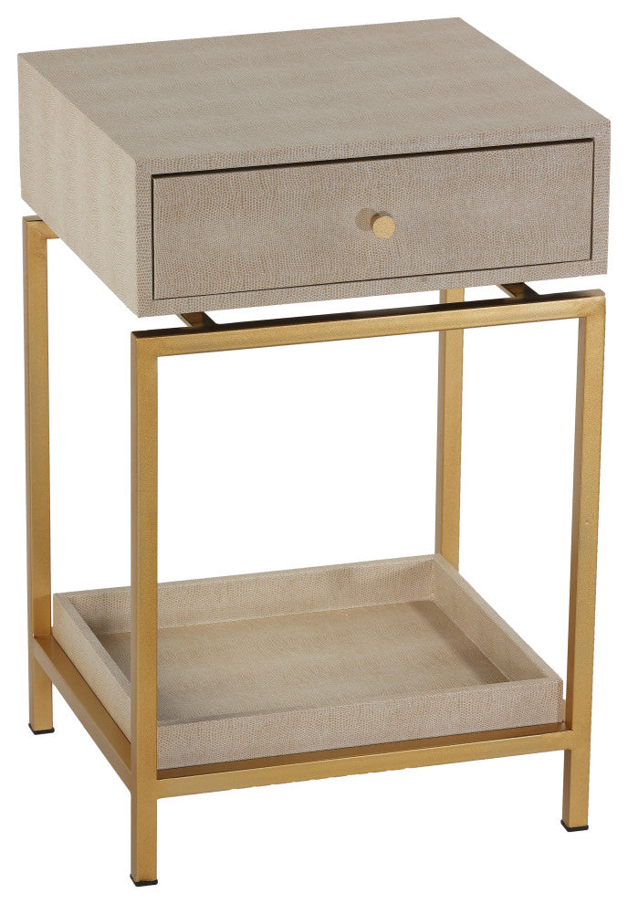 Cortesi Home Everett End Table, Wooden With Iron Frame