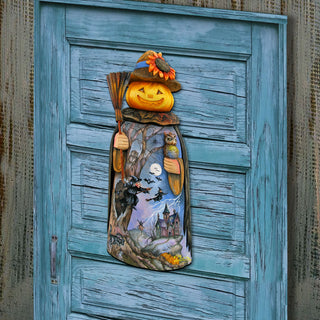 Halloween Scare Craw Pumpkin Head Door Hanger