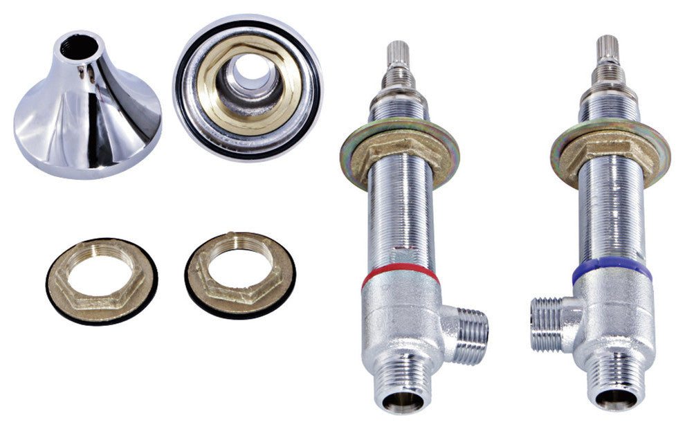 Kingston Brass Hot and Cold Valve With Handle Base Nut Washer, Polished Chrome