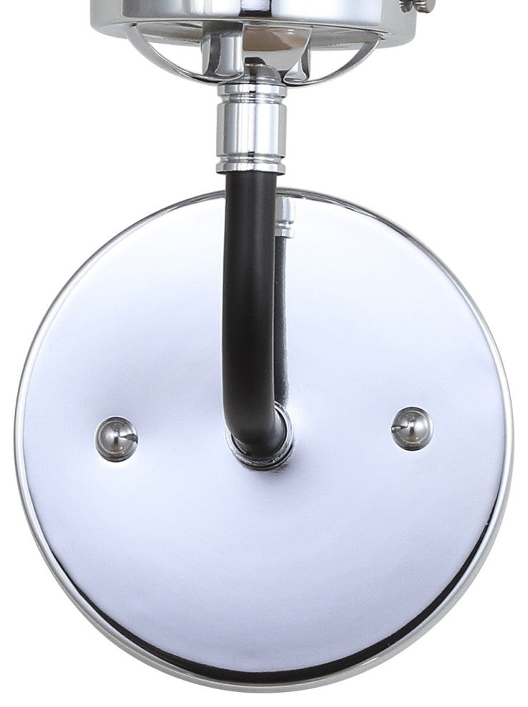 Caleb 1-Light Brass Wall Sconce, Chrome / Black, 1 - Light(s)