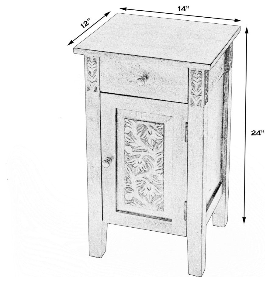 Switra 1-Door 1-Drawer End Table, Light Brown