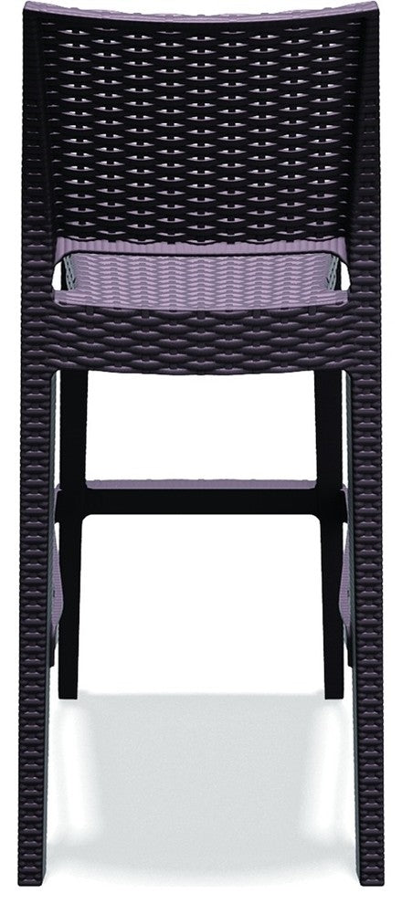 Jamaica Resin Wickerlook Bar Stool Brown