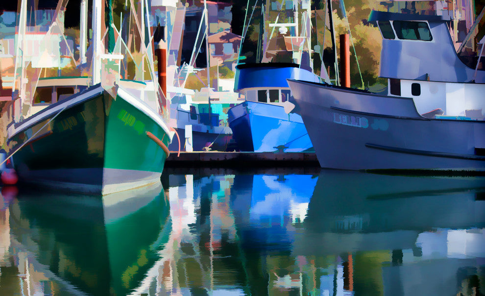 Newport Fishing Fleet, Art, Canvas Giclee, 36"x24"