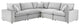 Sectional Sofa Set, Velvet, Gray, Modern, Living Lounge Hotel Hospitality