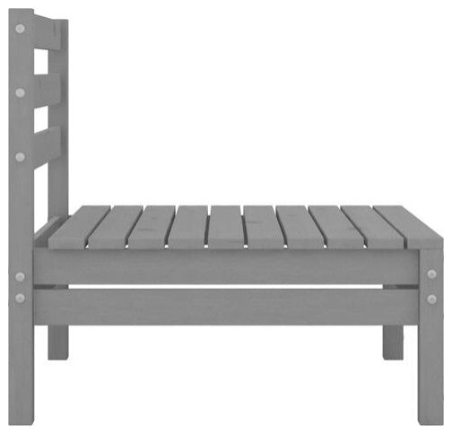 vidaXL Patio Furniture Outdoor Patio Sofa Chair Armless Gray Solid Wood Pine