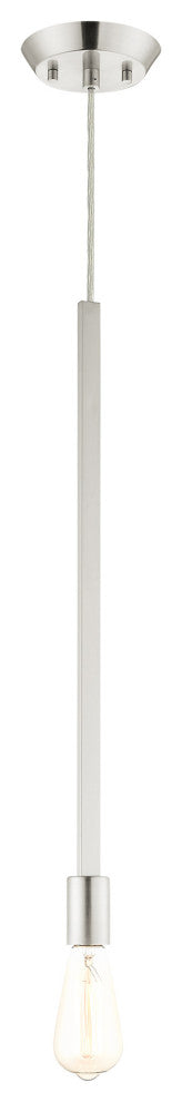 Livex Lighting Prague 1 Light Brushed Nickel Single Pendant