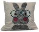What's Up Bunny?, Holiday Animal Print Pillow, Teal, 18"x18"