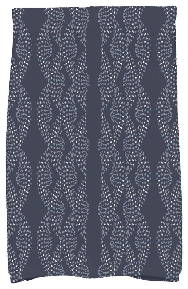 Dotted Decor 18"x30" Blue Stripe Print Hand Towel