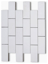 Thassos White Marble 2x4 Brick Subway Mosaic Tile Honed, 1 sheet