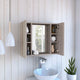 DEPOT E-SHOP Garnet Med. Cabinet, Mirror, 6 Shelves, Ext. Shelf, Light Gray