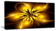 Shiny Gold Fractal Flower on Black, Floral Canvas Art Print, 32"x16"