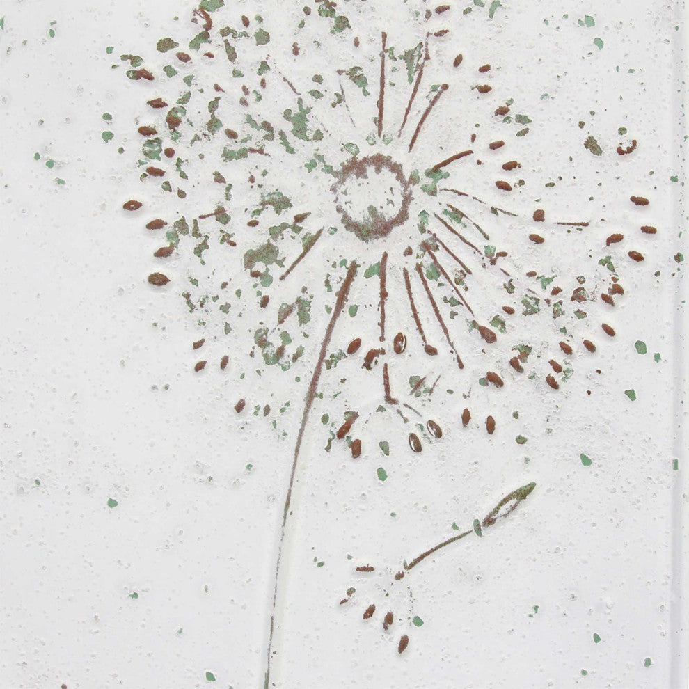 HomeRoots Floral Dandelion Metal Panel Wall Decor