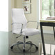 Modern Contemporary Aluminum Office Chair, White Faux Leather