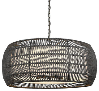 Golden Lighting 6806-6 Everly 6 Light 28"W Drum Chandelier - Matte Black /