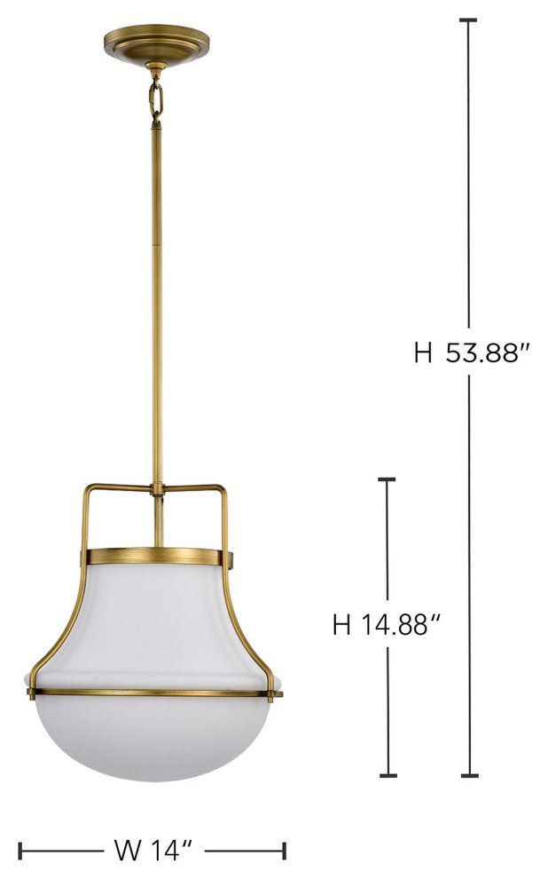 Valdora 1 Light Pendant, 14"