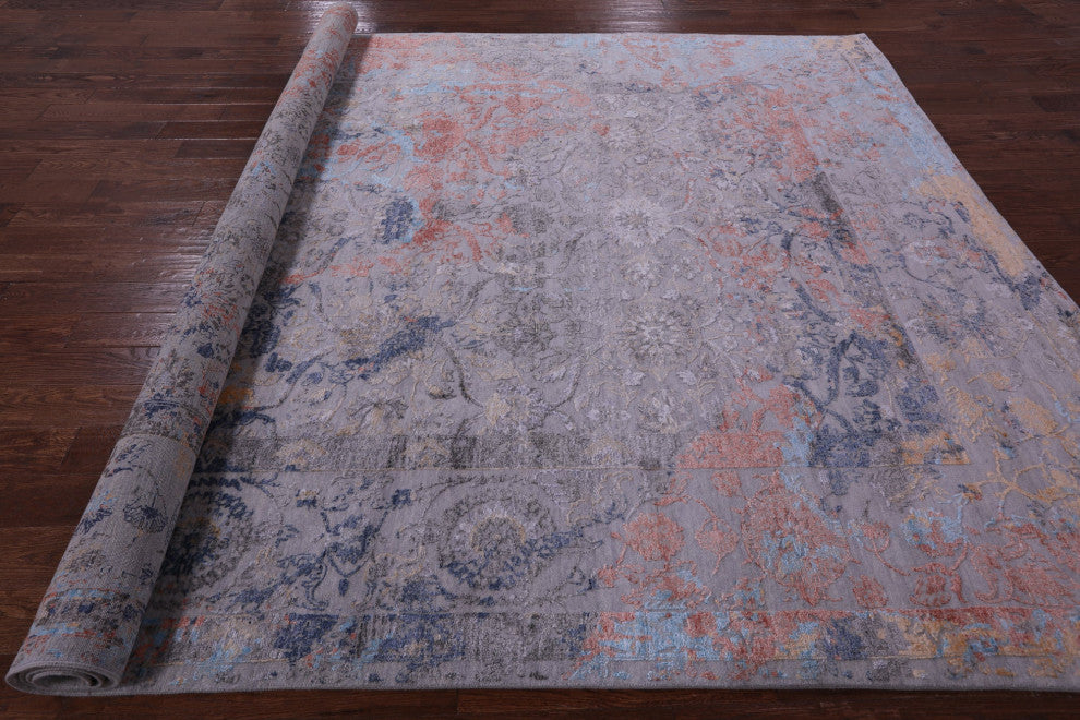 9' 0" X 11' 11" Wool & Silk Persian Handmade Rug - Q13512