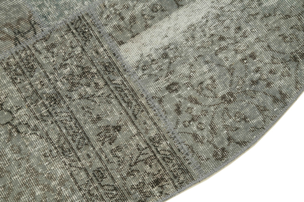 Rug N Carpet - Handwoven Anatolian 5' 11" x 5' 11" Small Round Patchwork Rug