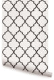 Moroccan Peel and Stick Vinyl Wallpaper, Off White Brown, 24"x108"