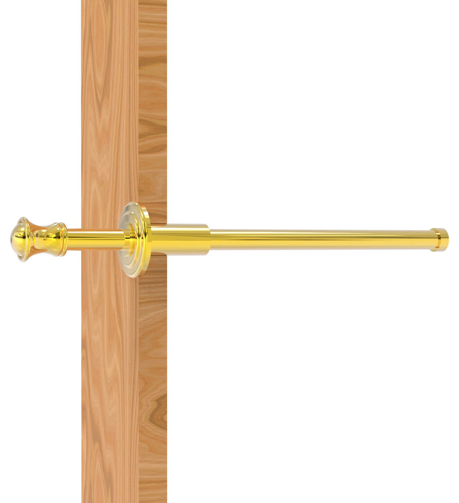 Carolina Retractable Pullout Garment Rod, Polished Brass
