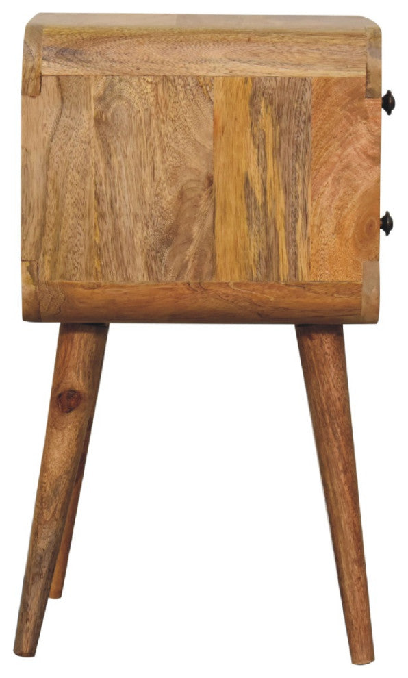 Mini Oak-ish Curved Nightstand