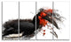 Relaxing Large Exotic Bird, Animal Canvas Wall Art, 48"x28", 4 Panels