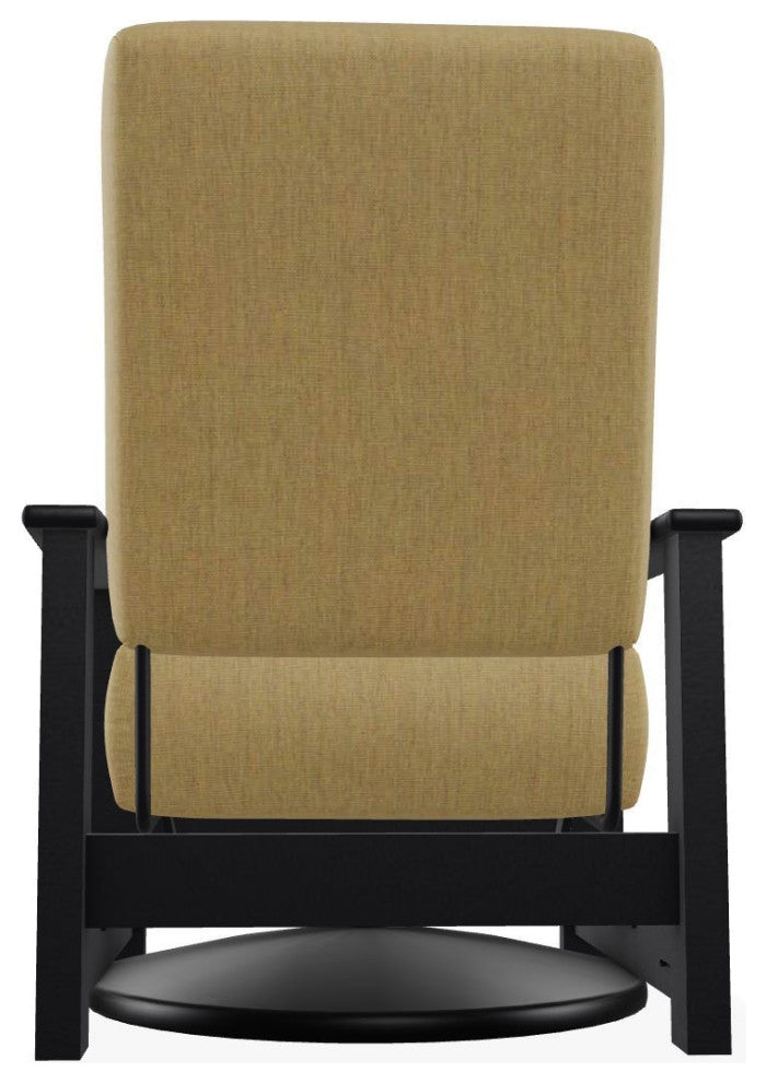 Leeward Deep Seat Outdoor Hidden Swivel Rocker, Stucco/Black