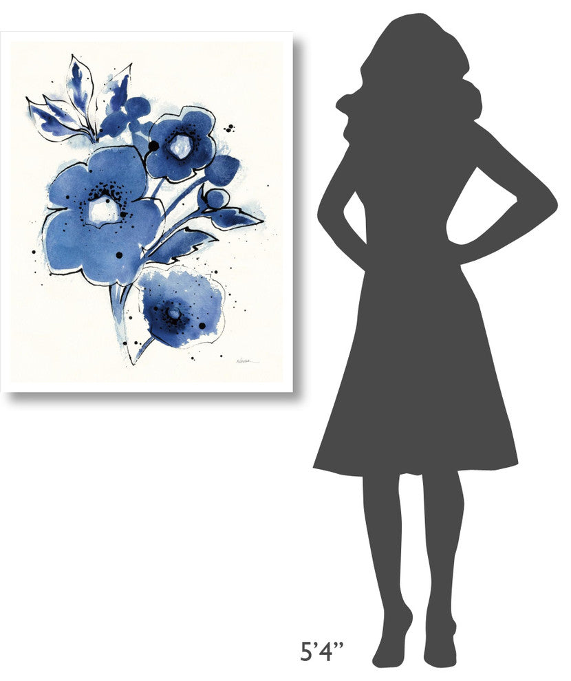 "Independent Blooms Blue III" Digital Paper Print by Shirley Novak, 30"x37"