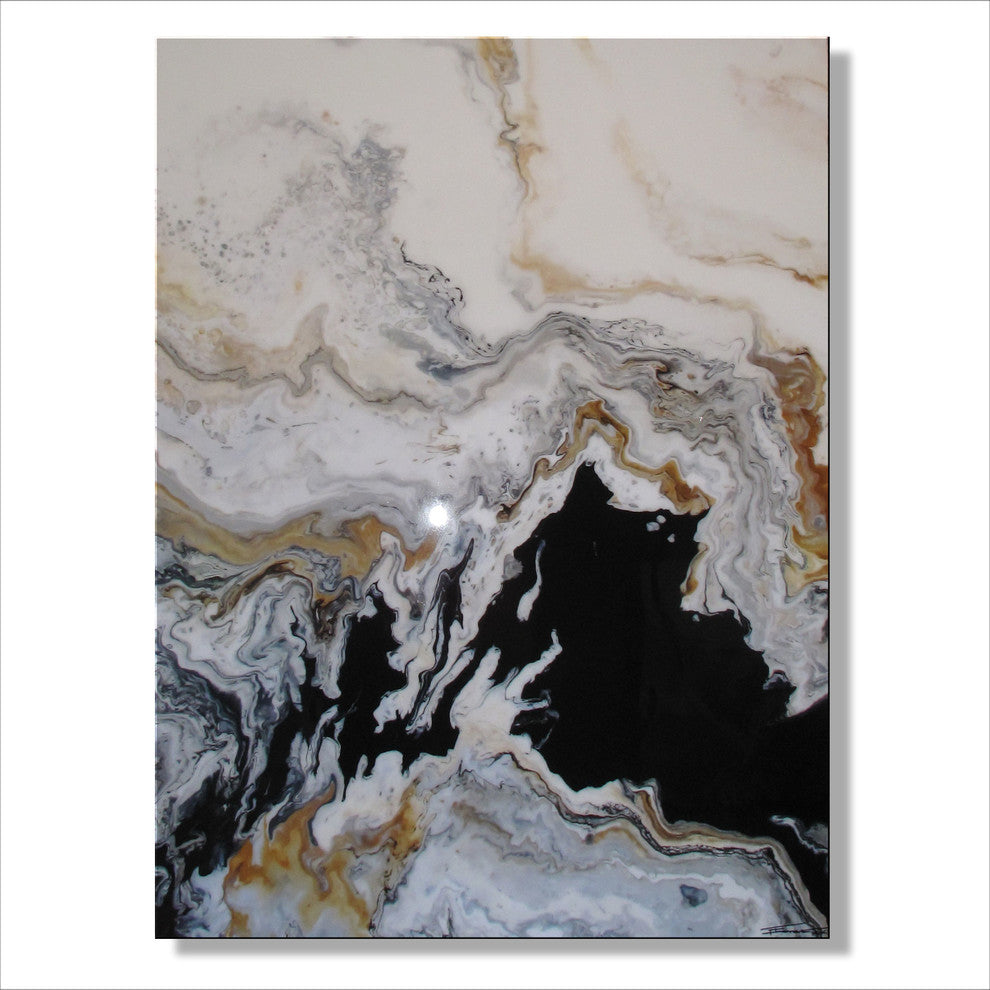 Modern Contemporary Fine Art "Tributary" Resin Coated Limited Edition 48"x36" E