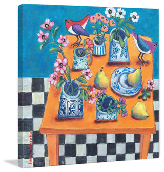 "This Table Has the Blues" Painting Print on Wrapped Canvas