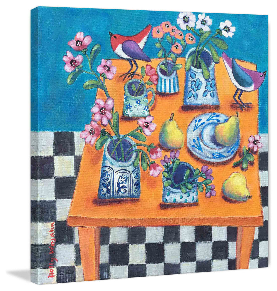 "This Table Has the Blues" Painting Print on Wrapped Canvas